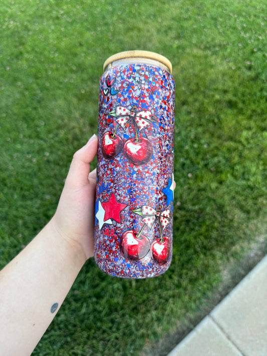 20oz GLASS 4th of july